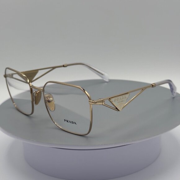 PRADA PR A51V ZVN1O1 Pale Gold Demo Lens 55 mm Women's Eyeglasses - Picture 1 of 11